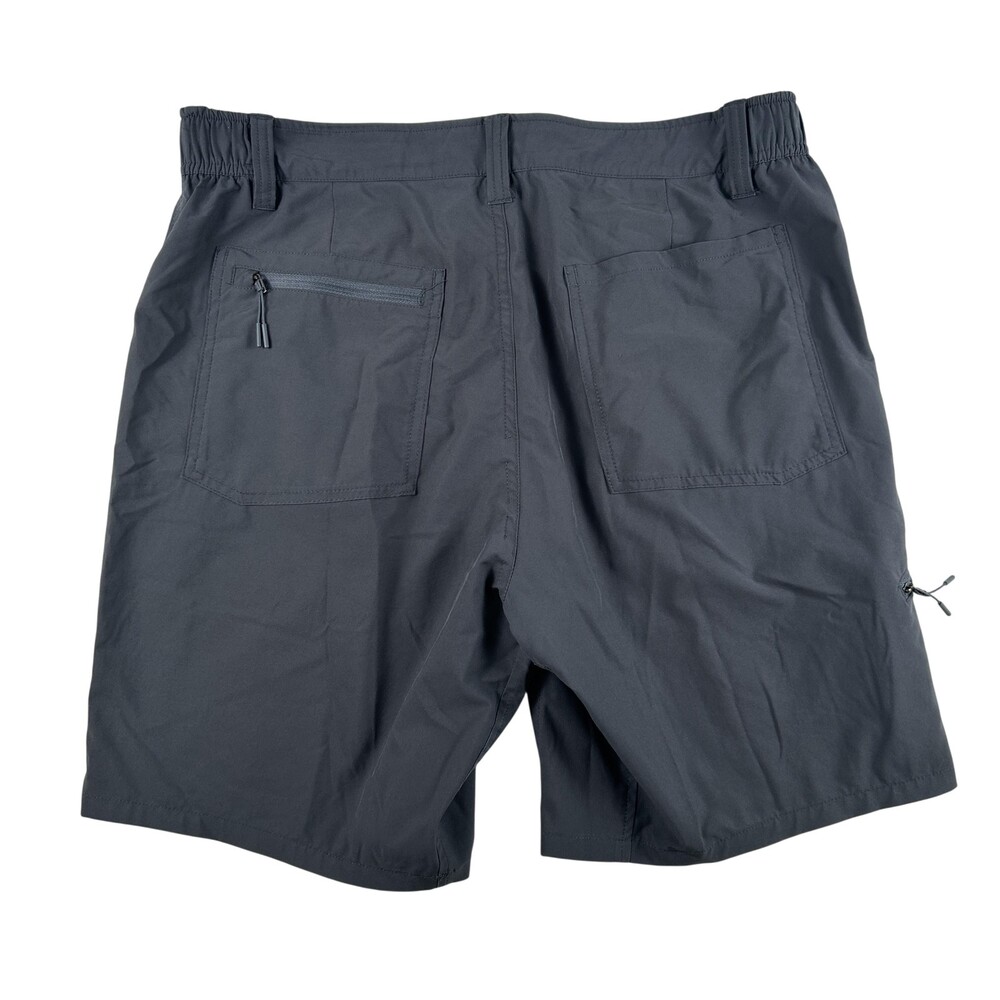 OOBE Cargo Shorts Mens 32 Gray Stretch Elastic Waist Zip Pockets Athletic Hiking